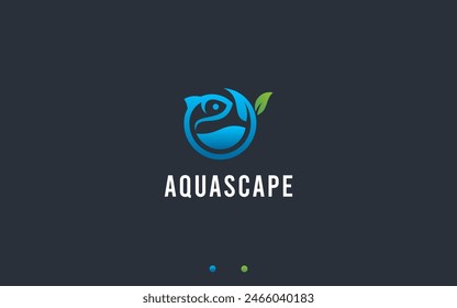 Ilustración de silueta de Vector de diseño de logotipo de Aquaponics