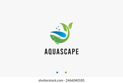 Aquaponics logo design vector silhouette illustration