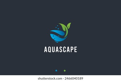 Aquaponics logo design vector silhouette illustration