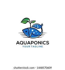 Aquaponics Logo Stock Vector Template