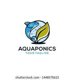 Aquaponics Logo Stock Vector Template