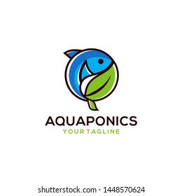 Aquaponics Logo Stock Vector Template