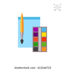 Aquarelle drawing album vector icon
