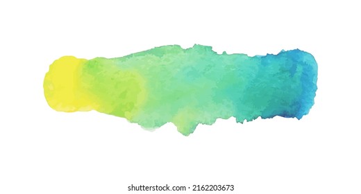 Aquarelle spot on isolated white. Colored blotch. Watercolour splotch. Paint and ink smudges. Trendy label brush stroke background. Colorful illustration