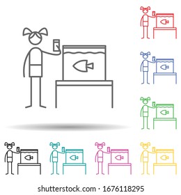 Aquaristics multi color set icon. Simple thin line, outline vector of hobbie icons for ui and ux, website or mobile application