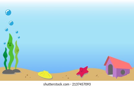 Aquarium background and copy space area. Suitable for children product