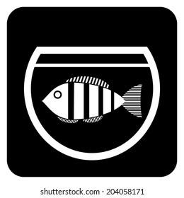 Aquarium button on white background. Vector illustration.