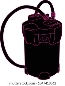 Imagen vectorial del filtro de caníster de acuario