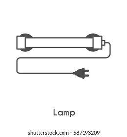 Aquarium care outline vector. Lamp in linear style. For announcement, flyer, banner, advertisement