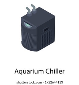 Aquarium chiller icon. Isometric of aquarium chiller vector icon for web design isolated on white background