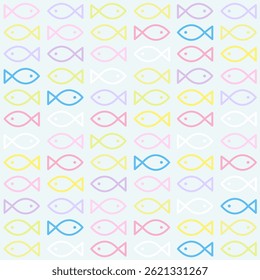 Aquarium, Colorful Fish seamless pattern texture