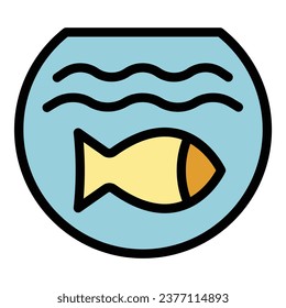 Aquarium comfort zone icon outline vector. Work escape. Start fear free color flat