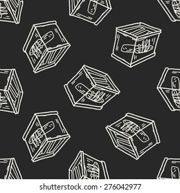 aquarium doodle seamless pattern background