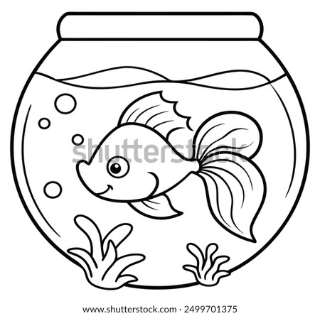 Aquarium elements. Decorative fish's habitat. Containers various shapes with water and algae. Underwater rocks and corals. Fishbowl filters. Goldfishes and shells