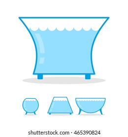 Aquarium empty on white background. Clear glass jar for fish
