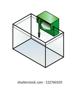 An aquarium filter: external hanging box filter.
