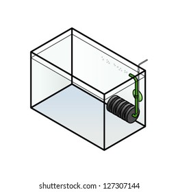 An aquarium filter: internal air pump powered sponge filter.