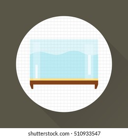 Aquarium for fish color icon. Flat design. Pet shop theme
