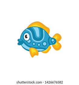 aquarium fish cute cartoon icon vector on a white background
