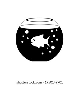 Aquarium fish flat vector icon illustration isolated on white background