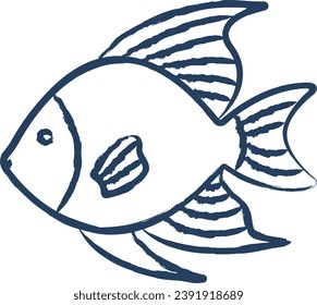 Acuario Fish, ilustración de vector de mano