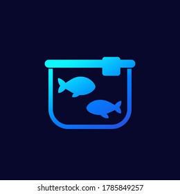 Aquarium with fish icon with gradient