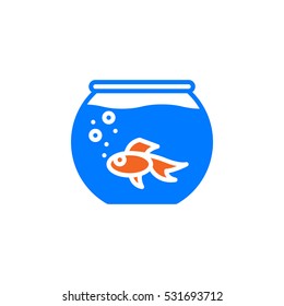 Aquarium with fish icon vector, filled flat sign, solid colorful pictogram isolated on white. Symbol, logo illustration