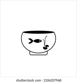 aquarium with fish icon, vector, illustration symbol