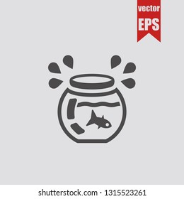 Aquarium with fish icon.Vector illustration.