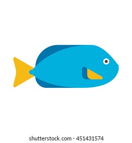 Aquarium fish isolated on white background. Vector flat icon