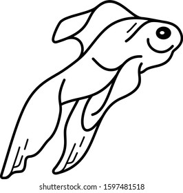 aquarium fish  line art icon