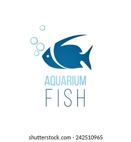 Aquarium Fish Logo Template Over White Background