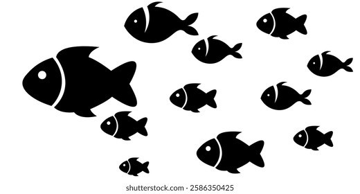 aquarium fish silhouette illustration background