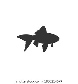 Aquarium fish silhouette vector on a white background