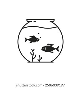 Aquarium fish tank vector icon isolated illustration.