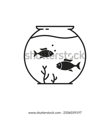 Aquarium fish tank vector icon isolated illustration.