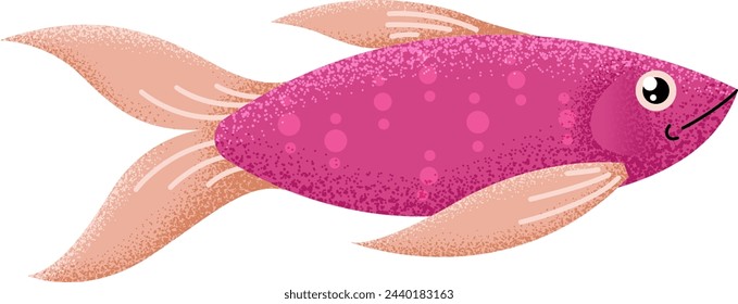 Aquarium fish. Trendy textured ocean wild fauna