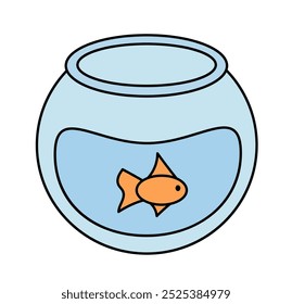 Aquarium with fish. Vector flat illustration isolated on a white background.