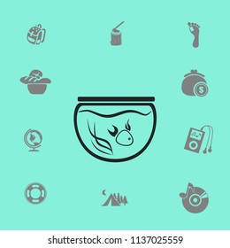 Aquarium and fish vector icon