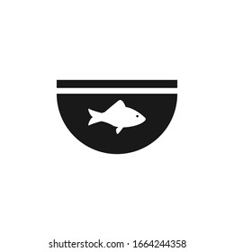 Aquarium with fish vector icon