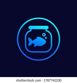 Aquarium und Fisch, Vektorsymbol