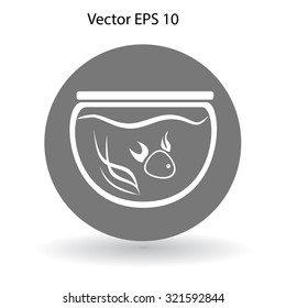 Aquarium and fish vector icon
