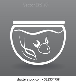 Aquarium and fish vector icon