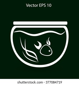 Aquarium and fish vector icon