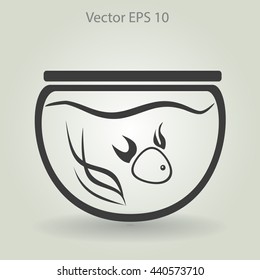 Aquarium and fish vector icon