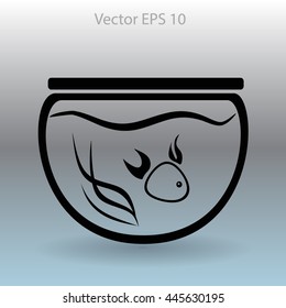 Aquarium and fish vector icon