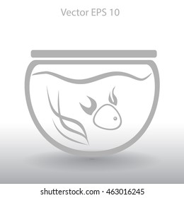 Aquarium and fish vector icon
