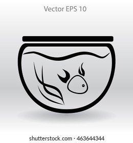 Aquarium and fish vector icon