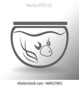 Aquarium and fish vector icon