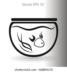 Aquarium and fish vector icon